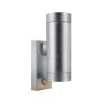 Nordlux Tin Applique Murale Métal et Verre Gris Up & Down - Extérieur | 76mm - IP54 - Détecteur de Mouvement et de Lumière - Convient pour 2x GU10